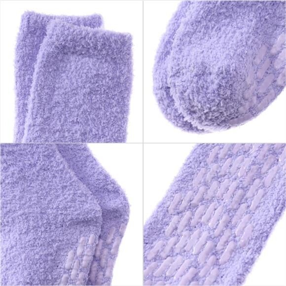 Slipper Socks for Women Cozy Hospital Socks Soft Fluffy with Grips Socks Warm - Picture 3 of 7